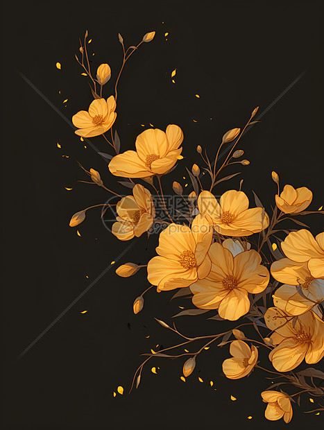 飘舞的黄色花瓣图片