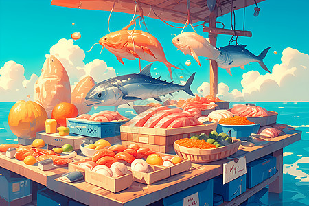 市场新鲜鱼类图片