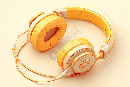 黄色音乐耳机图片