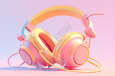 可爱粉色耳机图片