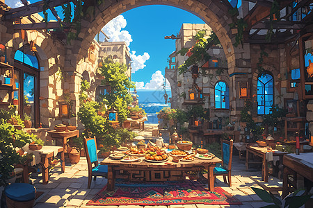 地中海风情的美食图片
