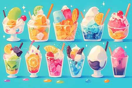 夏日冰淇淋果汁图片