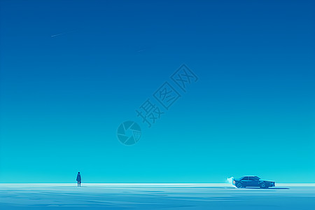 汽车停在雪地里图片