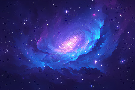 神秘梦幻的星系漩涡图片