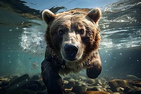 水中游泳的熊背景