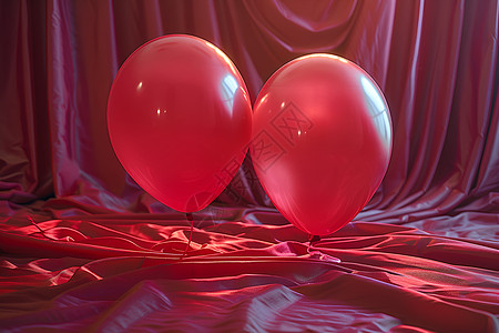 红色背景中的气球图片