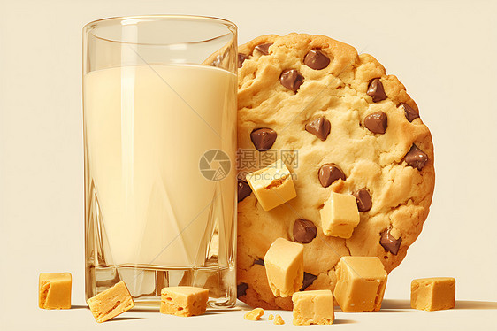 健康的牛奶和饼干图片