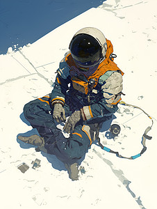 雪地上的宇航员图片
