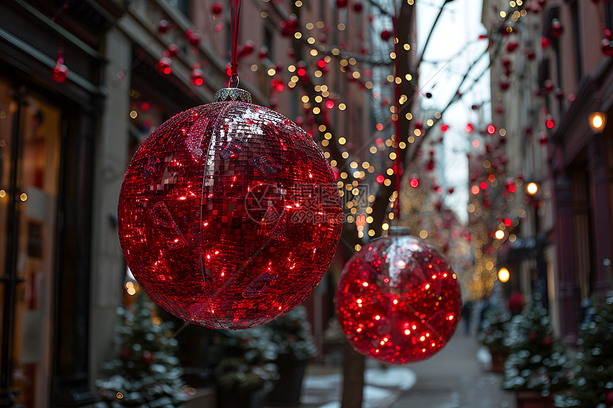 城市街道的装饰气球图片