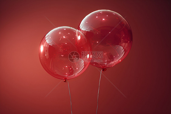 两个红气球图片