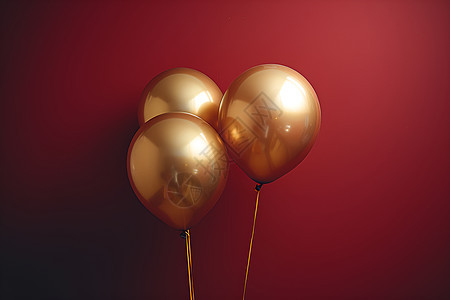 两个金色充气气球图片