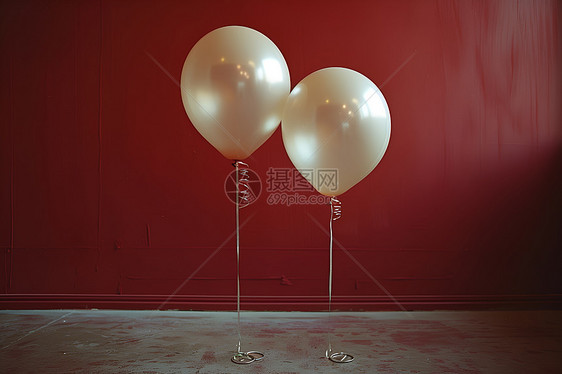 两个白色的充气气球图片