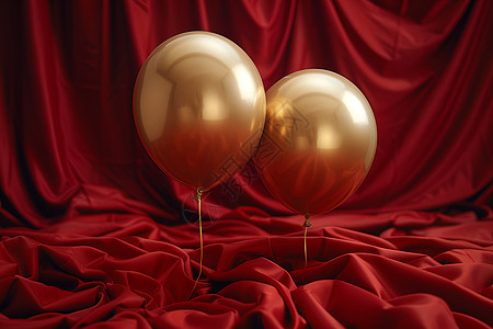 红布上的充气气球高清图片