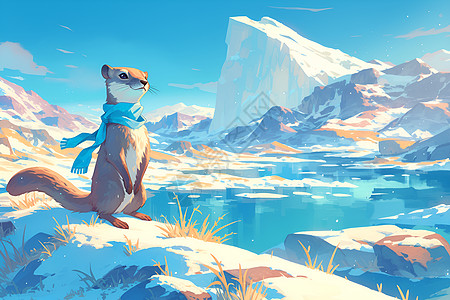 冰雪间的狐獴图片