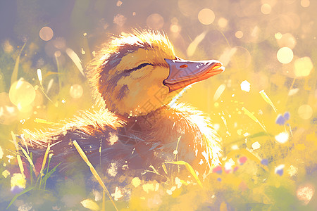 阳光下的小鸭图片