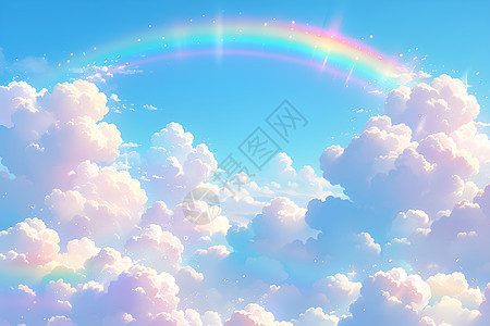 云海里的彩虹图片