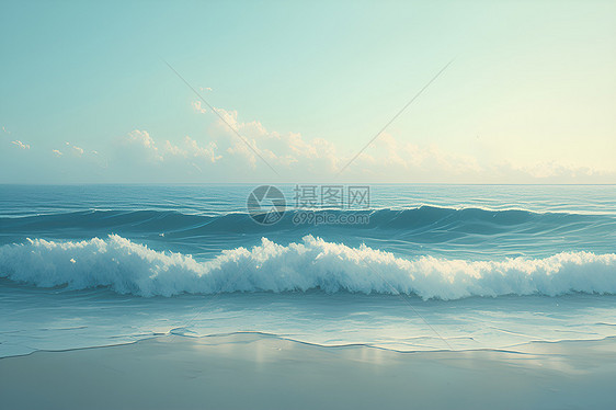 沙滩上的海浪图片