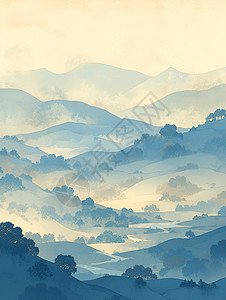 晨雾里的山谷图片