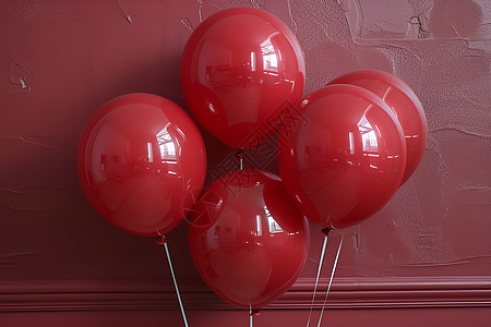 节日彩旗装饰红色气球装饰背景