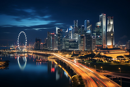 夜晚现代城市风景高清图片