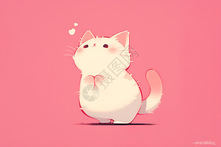 可爱的粉色猫咪图片
