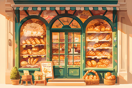 一家售卖面包的商店图片