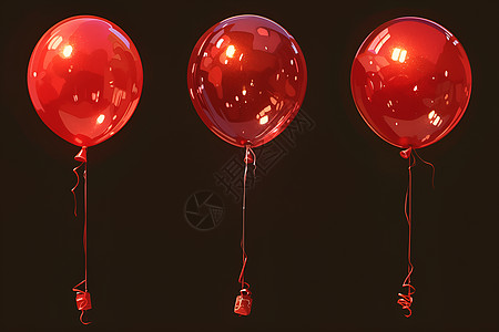 飘逸的美丽红气球图片