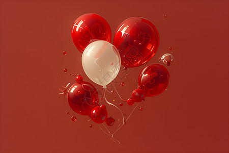 闪亮的红色气球图片
