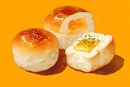新鲜的面包插画图片