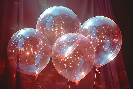 四个闪亮充气气球图片