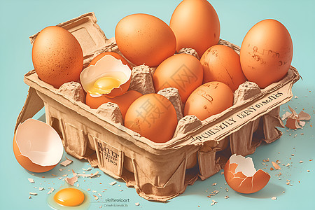 鸡蛋和鸡蛋壳图片