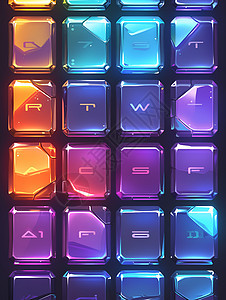 彩虹色的键盘图片