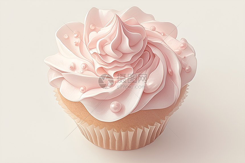 粉色纸杯蛋糕插画图片