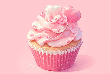 粉色杯子蛋糕的细节图片