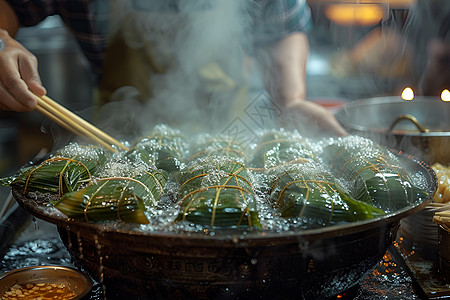 传统美食香喷喷的粽子背景