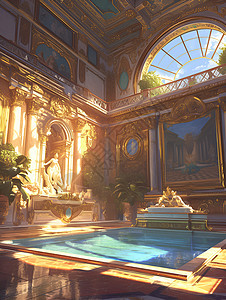 宫殿内的泳池图片