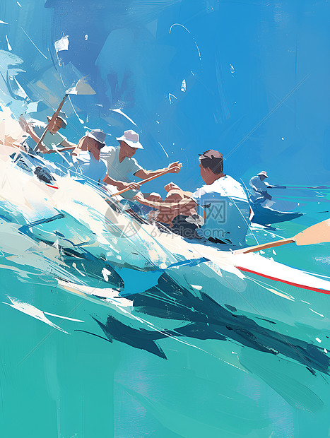 激情划桨的龙舟竞赛图片