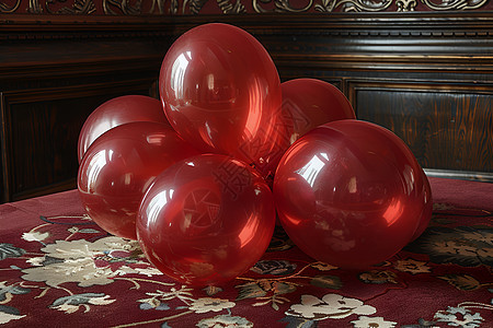 房间的红色气球图片