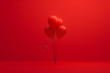 红色的气球装饰图片