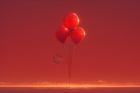 四个红色的充气气球图片