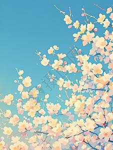 盛开的桃花树枝图片