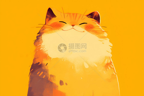 橘猫插图图片