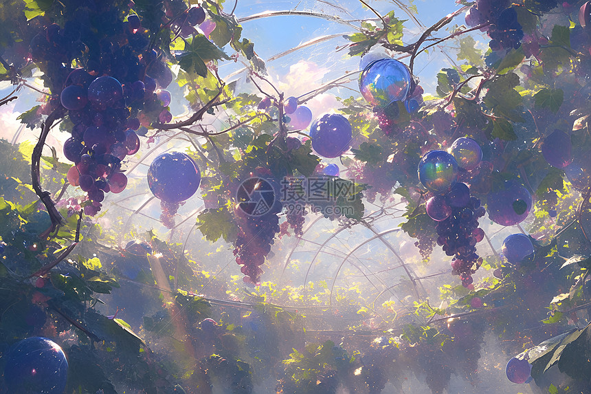 阳光里的葡萄园图片