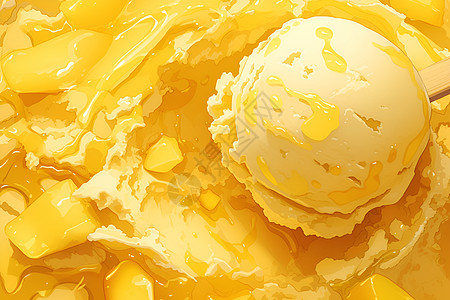 芒果冰淇淋球图片