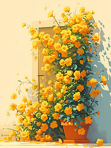 黄色花朵绽放图片