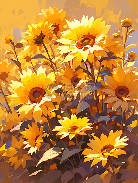 黄色花朵插图图片