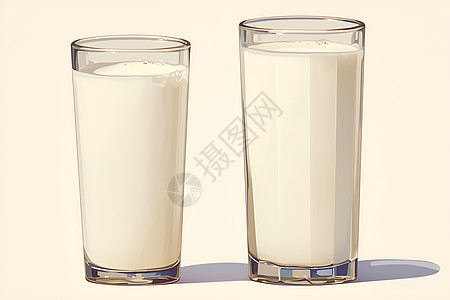 两杯牛奶图片