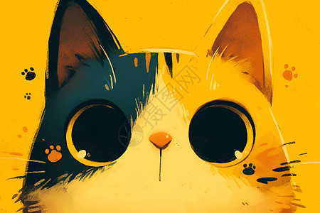 大眼睛的黄色猫咪背景图片
