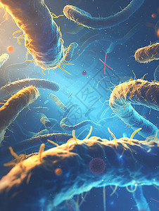 微观世界细菌漂浮图片