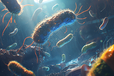 空气中飘浮的细菌图片
